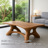 Handcrafted Solid Wood Coffee Table – Sculpted Organic Base for Modern Living Rooms