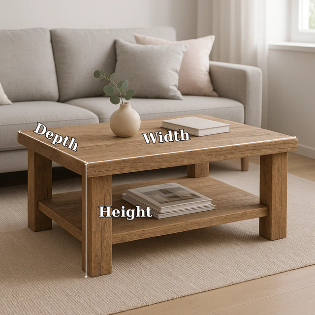 Handcrafted Solid Wood Coffee Table – Rustic Farmhouse Design with Timeless Character