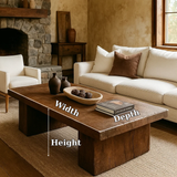 Handcrafted Solid Wood Coffee Table – Rustic Minimalist Centerpiece for Warm Living Spaces