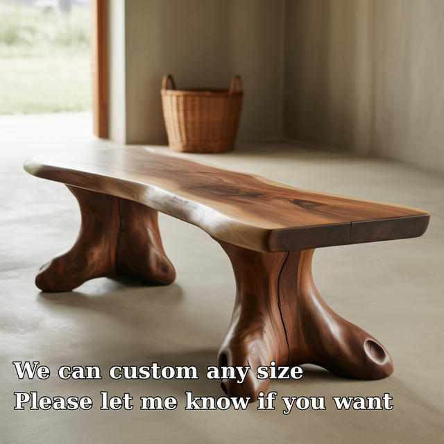 Handcrafted Solid Wood Entryway Bench – Organic Natural Design for Modern Interior Spaces