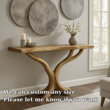 Handcrafted Solid Wood Console Table – Natural Branch Form Design for Modern Elegant Spaces