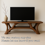 Handcrafted Solid Wood TV Stand – Modern Organic Design with Smooth Sculptural Curves