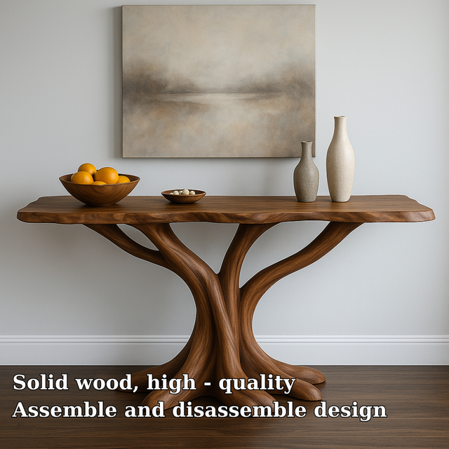 Handcrafted Solid Wood Console Table – Organic Twin Root Design for Contemporary Interiors
