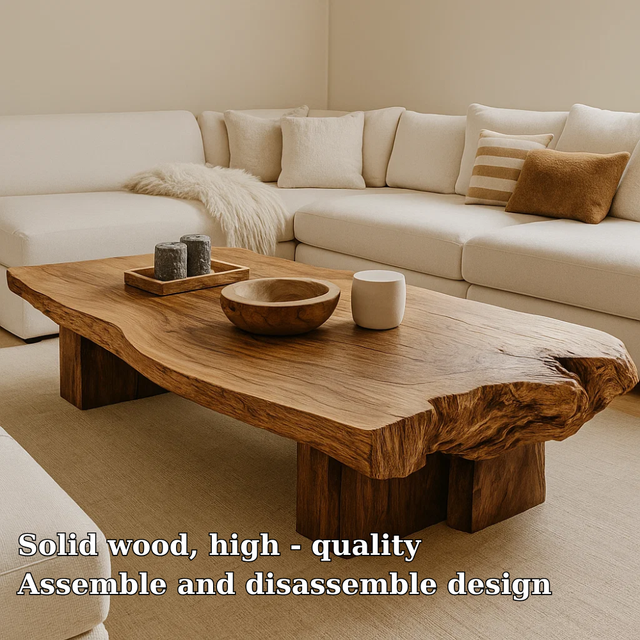 Handcrafted Solid Wood Coffee Table – Live Edge Organic Design for Modern Natural Interiors