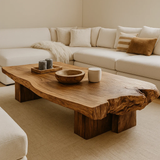 Handcrafted Solid Wood Coffee Table – Live Edge Organic Design for Modern Natural Interiors