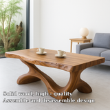 Handcrafted Solid Wood Coffee Table – Sculptural Live-Edge Design for Modern Living Rooms