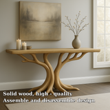 Handcrafted Solid Wood Console Table – Elegant Branch Design for Modern Home Décor