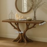Handcrafted Solid Wood Console Table – Sculptural Tree Branch Base for Modern Natural Interiors