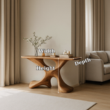 Handcrafted Solid Wood Console Table – Modern Sculptural X-Form Design for Contemporary Homes