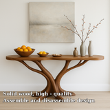 Handcrafted Solid Wood Console Table – Modern Organic Tree Branch Design for Home Décor