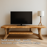 Handcrafted Solid Wood TV Stand – Natural Live Edge Rustic Design for Modern Interiors