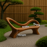 Handcrafted Solid Wood Bench with Backrest – Modern Sculptural Organic Art Furniture