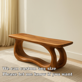 Handcrafted Solid Wood Bench – Modern Organic Flow Design for Contemporary Natural Interiors
