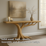 Handcrafted Solid Wood Console Table – Sculptural Branch Base for Modern Interiors