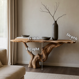 Handcrafted Solid Wood Console Table – Live Edge Root Design for Modern Organic Interiors