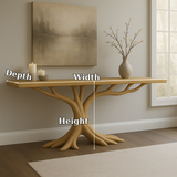 Handcrafted Solid Wood Console Table – Modern Organic Design with Root-Inspired Base