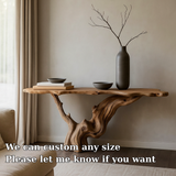 Handcrafted Solid Wood Console Table – Live Edge Root Design for Modern Organic Interiors