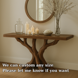 Handcrafted Solid Wood Console Table – Organic Root Design with Natural Sculptural Elegance