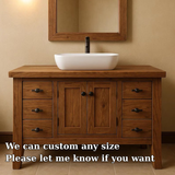 Handcrafted Solid Wood Bathroom Vanity – Classic Double Door Sink Cabinet