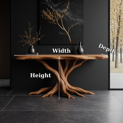 Handcrafted Solid Wood Console Table – Root-Inspired Organic Design for Luxury Living Spaces