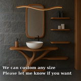 Handcrafted Solid Wood Bathroom Vanity with Organic Flow Design – Modern Sculptural Sink Stand