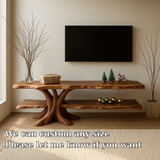 Handcrafted Solid Wood TV Stand – Tree Root Inspired Design with Natural Rustic Elegance