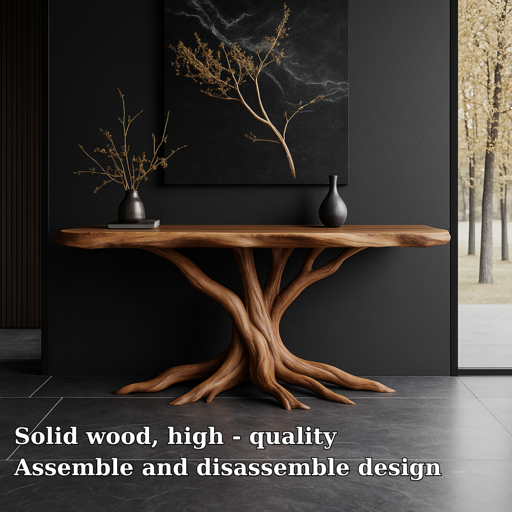 Handcrafted Solid Wood Console Table – Root-Inspired Organic Design for Luxury Living Spaces