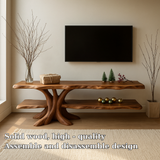 Handcrafted Solid Wood TV Stand – Tree Root Inspired Design with Natural Rustic Elegance