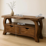 Handcrafted Solid Wood TV Stand with Drawers – Modern Organic Media Console