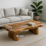 Handcrafted Solid Wood Coffee Table – Live Edge Natural Design for Modern Minimal Interiors