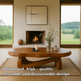 Handcrafted Solid Wood Coffee Table with Organic Sculptural Base – Modern Natural Design