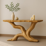 Handcrafted Solid Wood Console Table with Organic Branch Design – Modern Natural Elegance