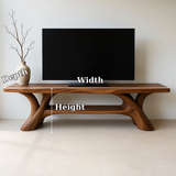 Handcrafted Solid Wood TV Stand – Sculptural Modern Design with Organic Smooth Form