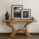 Handcrafted Solid Wood Console Table with Sculptural Organic Base – Modern Natural Furniture