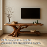 Handcrafted Solid Wood TV Stand – Organic Tree-Inspired Design for Modern Natural Living Spaces
