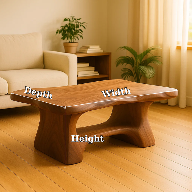 Handcrafted Solid Wood Coffee Table with Smooth Organic Form – Modern Minimalist Design