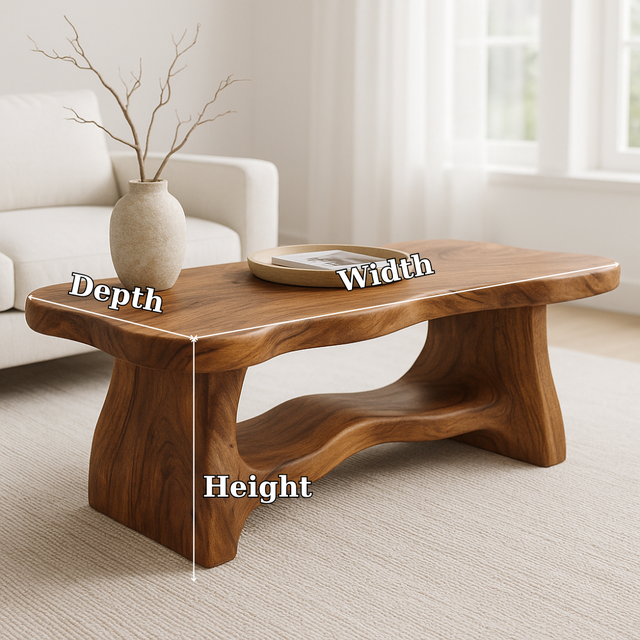 Handcrafted Solid Wood Coffee Table – Organic Live Edge Centerpiece for Modern Living Rooms