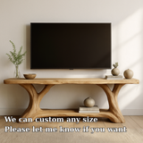 Handcrafted Solid Wood TV Stand – Natural Live Edge Design for Modern Organic Interiors