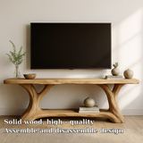Handcrafted Solid Wood TV Stand – Natural Live Edge Design for Modern Organic Interiors