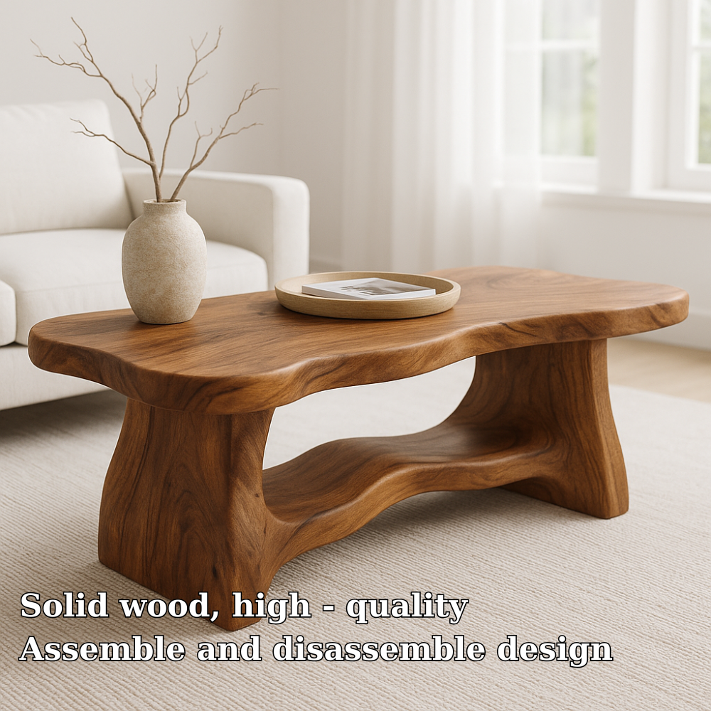 Handcrafted Solid Wood Coffee Table – Organic Live Edge Centerpiece for Modern Living Rooms