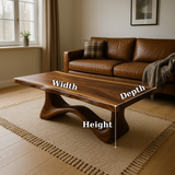 Handcrafted Solid Wood Coffee Table with Sculpted Flow Base – Modern Organic Design