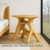 Handcrafted Solid Wood Nightstand – Sculpted Organic Bedside Table with Artistic Form