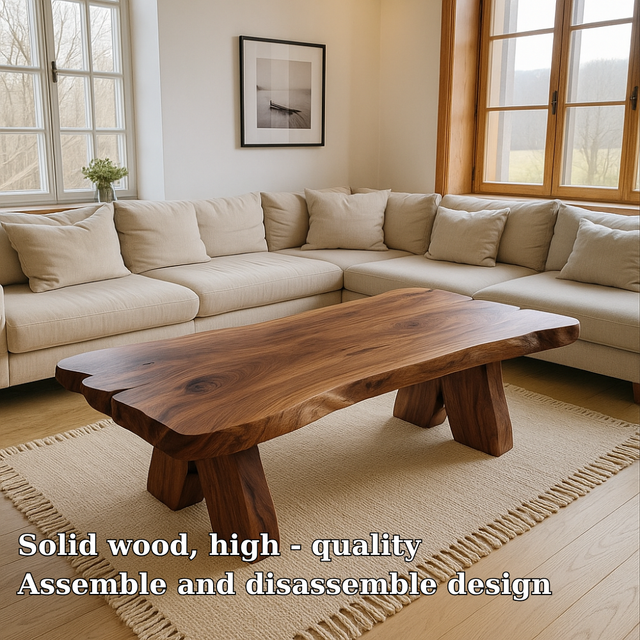 Handcrafted Solid Wood Coffee Table with Live Edge Design – Natural Modern Centerpiece