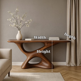 Handcrafted Solid Wood Console Table with Artistic Organic Base – Modern Sculptural Design