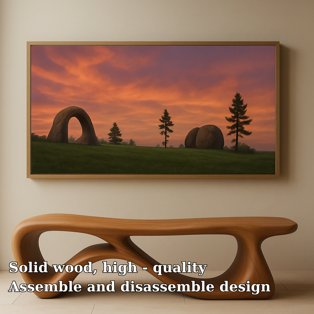 Handcrafted Solid Wood Bench – Modern Sculptural Flow Design for Contemporary Living Spaces