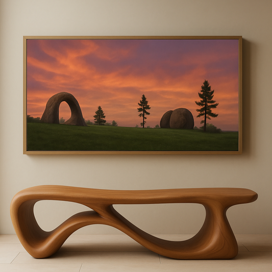 Handcrafted Solid Wood Bench – Modern Sculptural Flow Design for Contemporary Living Spaces