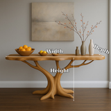 Handcrafted Solid Wood Console Table with Organic Tree-Inspired Base – Modern Natural Design