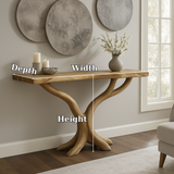 Handcrafted Solid Wood Console Table – Natural Branch Form Design for Modern Elegant Spaces