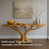 Handcrafted Solid Wood Console Table with Organic Tree-Inspired Base – Modern Natural Design