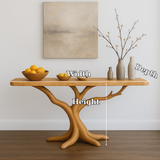 Handcrafted Solid Wood Console Table with Tree Branch Design – Organic Modern Entryway Furniture